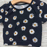 Ribbed Stretch Crop Shirt Flowers 6-7