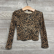 LS Ribbed Crop Shirt Animal Print 4-5