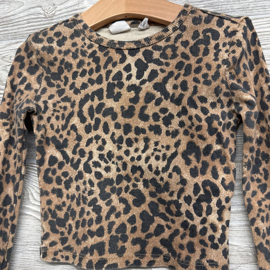 LS Ribbed Crop Shirt Animal Print 4-5
