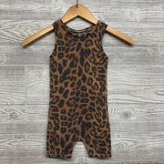 Handmade Ribbed Tank Romper Animal Print 4-5
