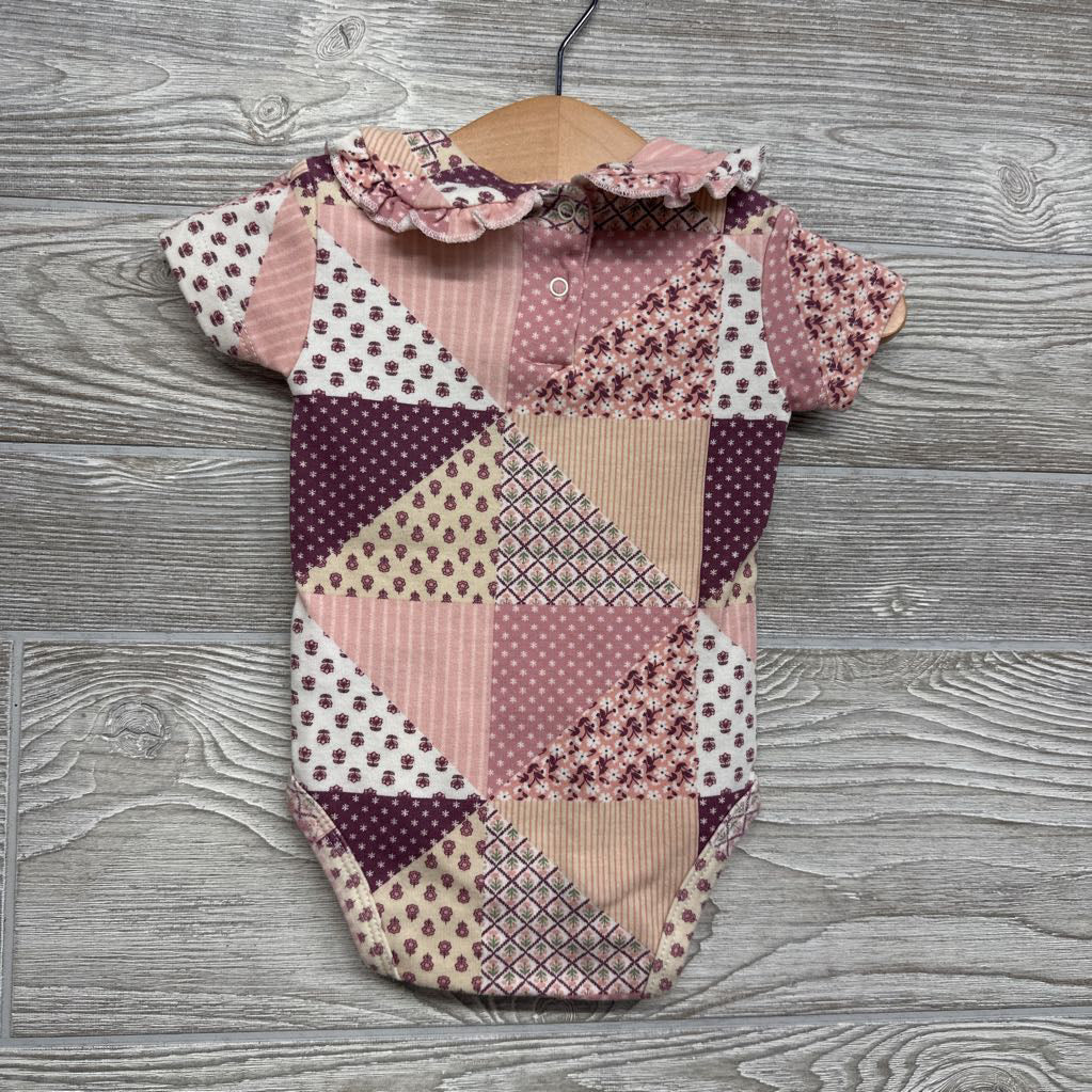 Collared Bodysuit Patchwork 3-6M