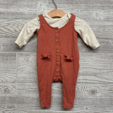 LS Bodysuit & Ribbed Tank Button Up Outfit 0-3M