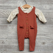 LS Bodysuit & Ribbed Tank Button Up Outfit 0-3M
