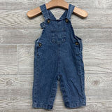 LS Shirt Stripes & Chambray Overalls 6M