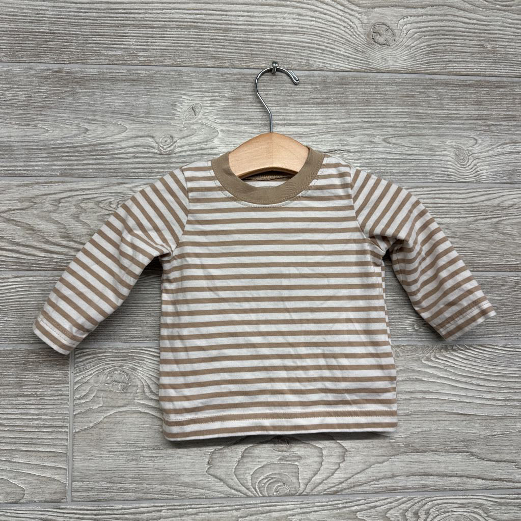 LS Shirt Stripes & Chambray Overalls 6M