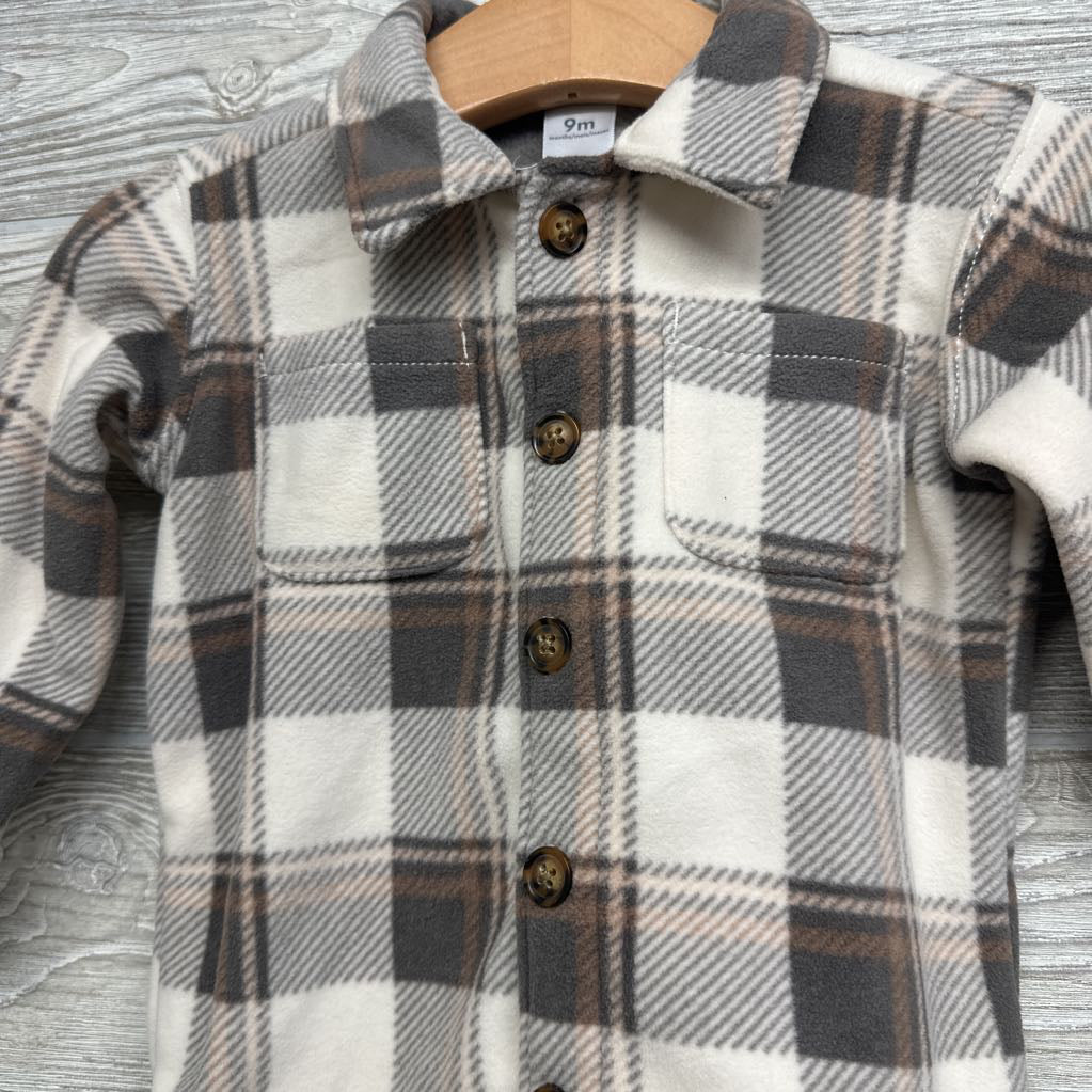 LS Plaid Fleece Button Up Shirt 9M