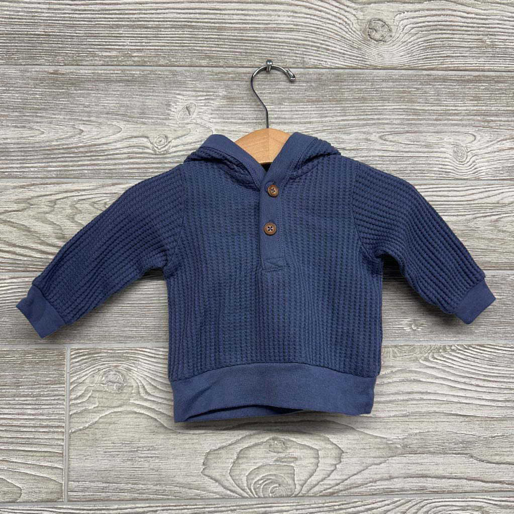 LS Waffle Knit Henley Shirt W/ Hood 3M