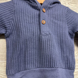 LS Waffle Knit Henley Shirt W/ Hood 3M