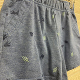 French Terry Shorts Leaves Dinosaur Feet 3T