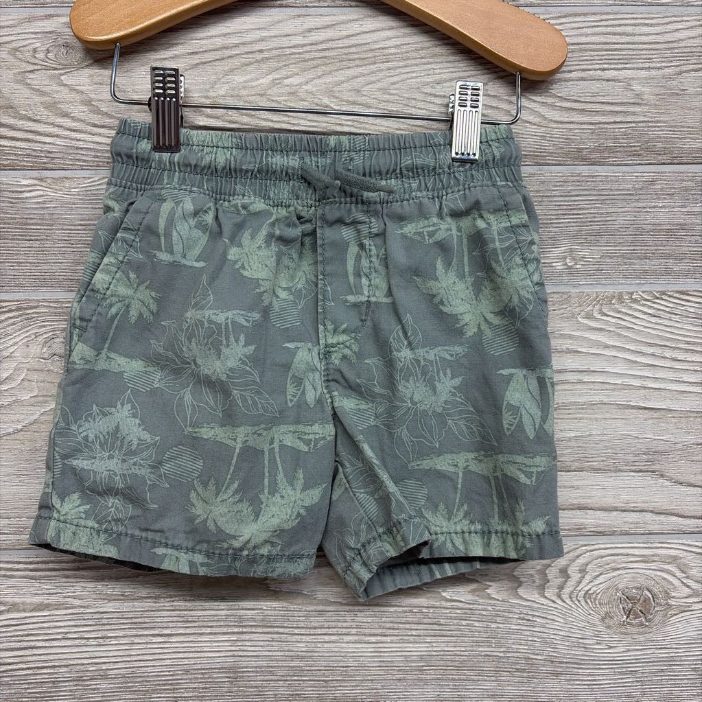 Pull On Drawstring Shorts Palm Trees 3T