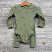 LS Ribbed Bodysuit & Pants Dots 9M