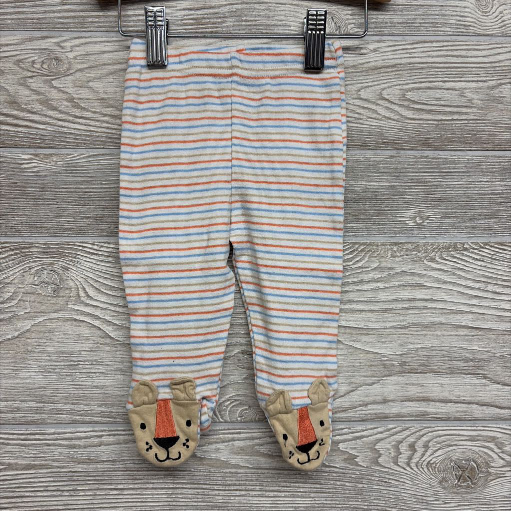 LS Side Snap Shirt & Pants W/ Hat Stripes Lion 0-3M