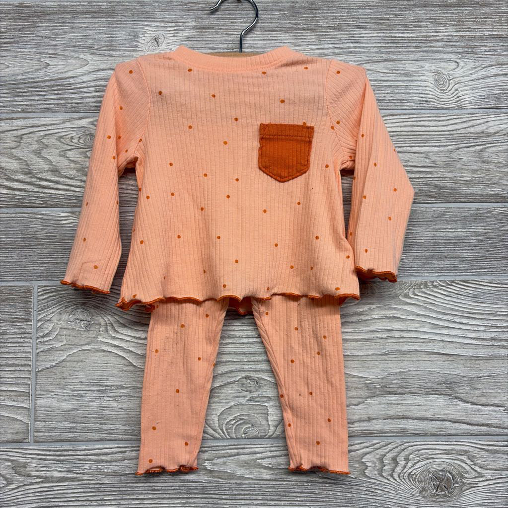LS Ribbed Shirt & Leggings Dots 6-9M
