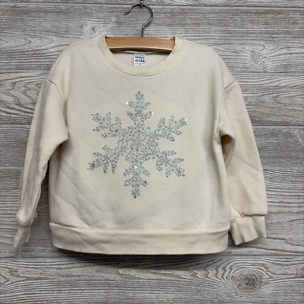 Crewneck Glitter Snowflake & Tulle Skirt 4T