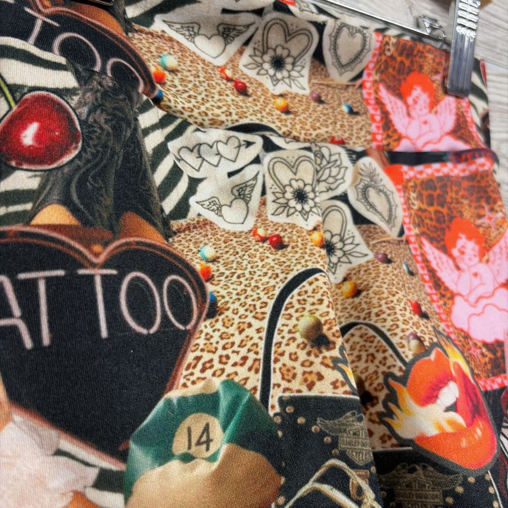 Handmade Shorts Tattoo Animal Print 4T