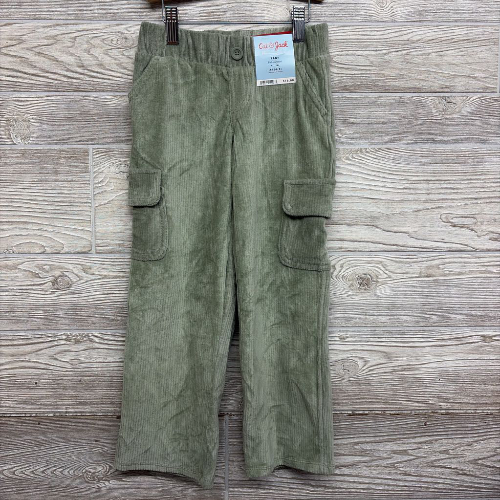 NEW Ribbed Wide Leg Cargo Pants 4-5