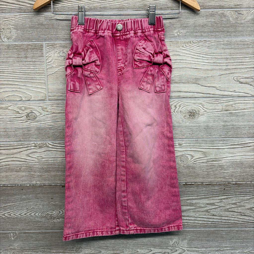 Wide Leg Jeans Bow Pockets 5