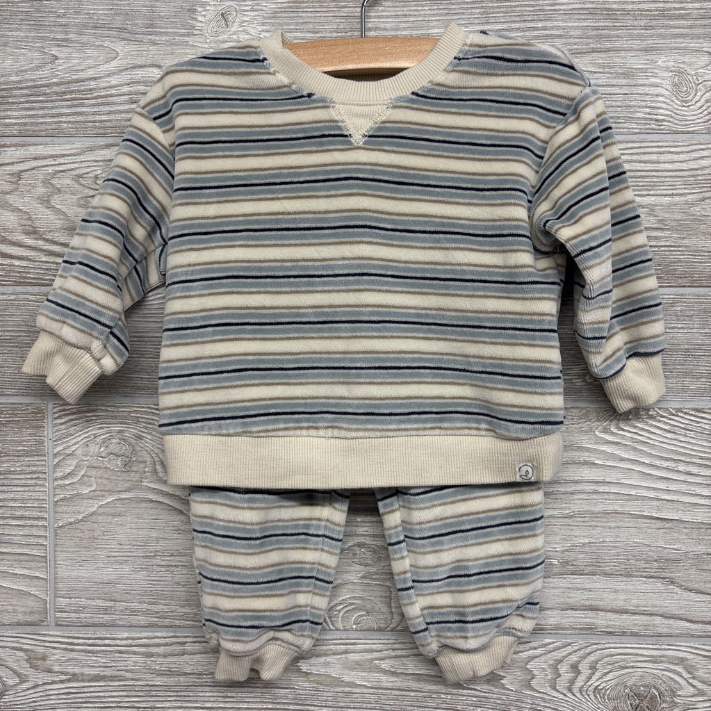 Velour Crewneck & Joggers Stripes 9M