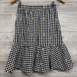 Midi Skirt Gingham Embroidered Flowers 10-12