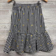Midi Skirt Gingham Embroidered Flowers 10-12