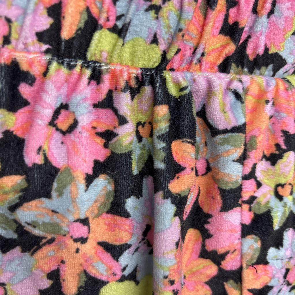 2 Pc LS Plush PJs Flowers 10-12