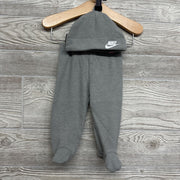 Waffle Knit Footed Pants & Hat Swoosh 3M