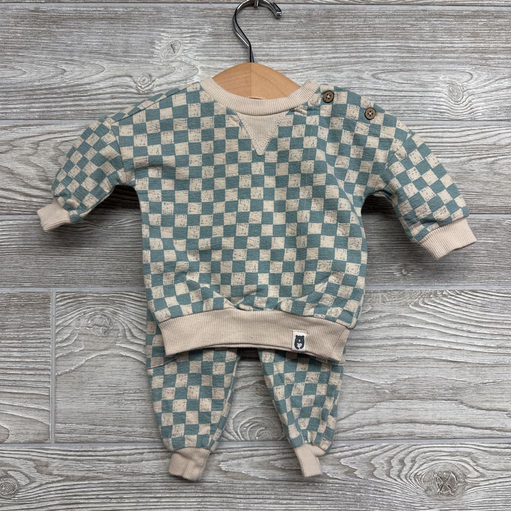 French Terry Crewneck & Joggers Checker 0-3M