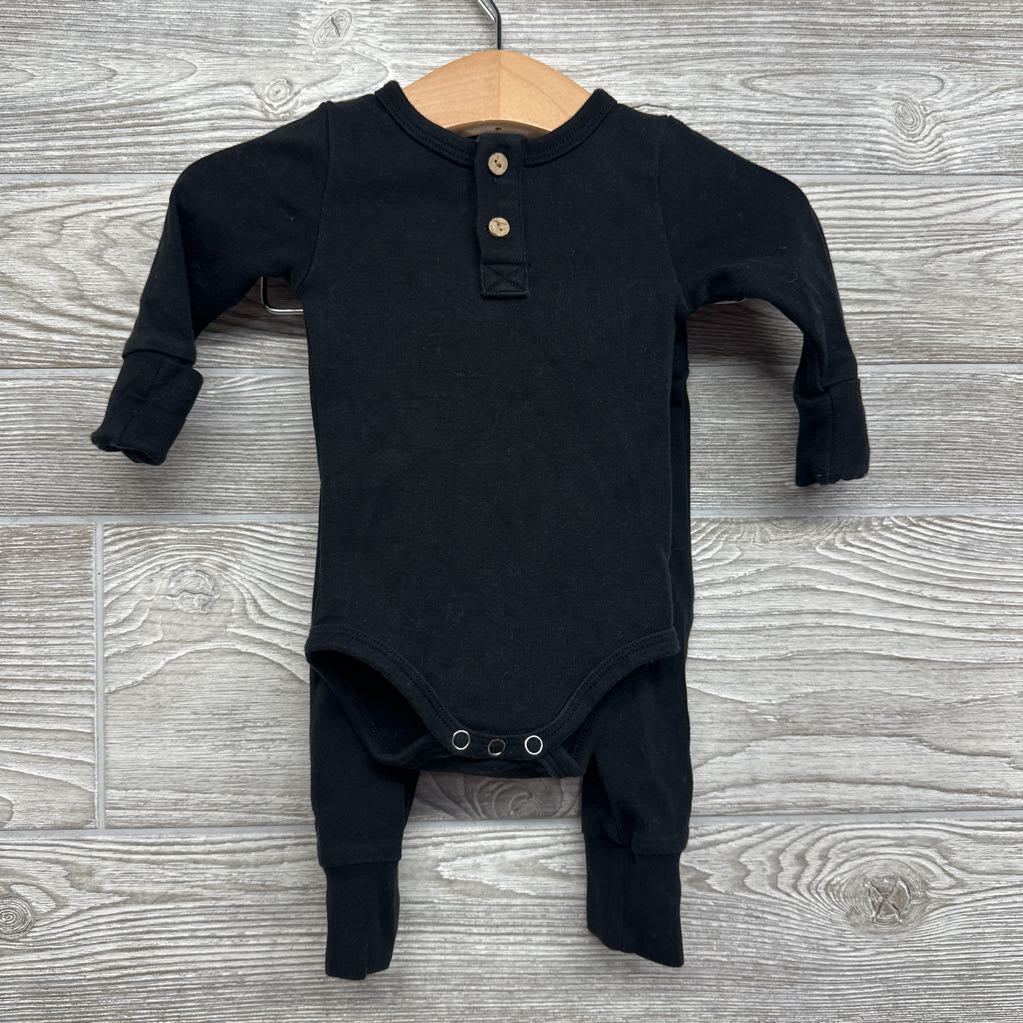 LS Henley Bodysuit & Harem Joggers Lounge Set 6M