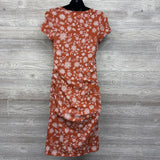 Ruched Bodycon Dress Flowers Large