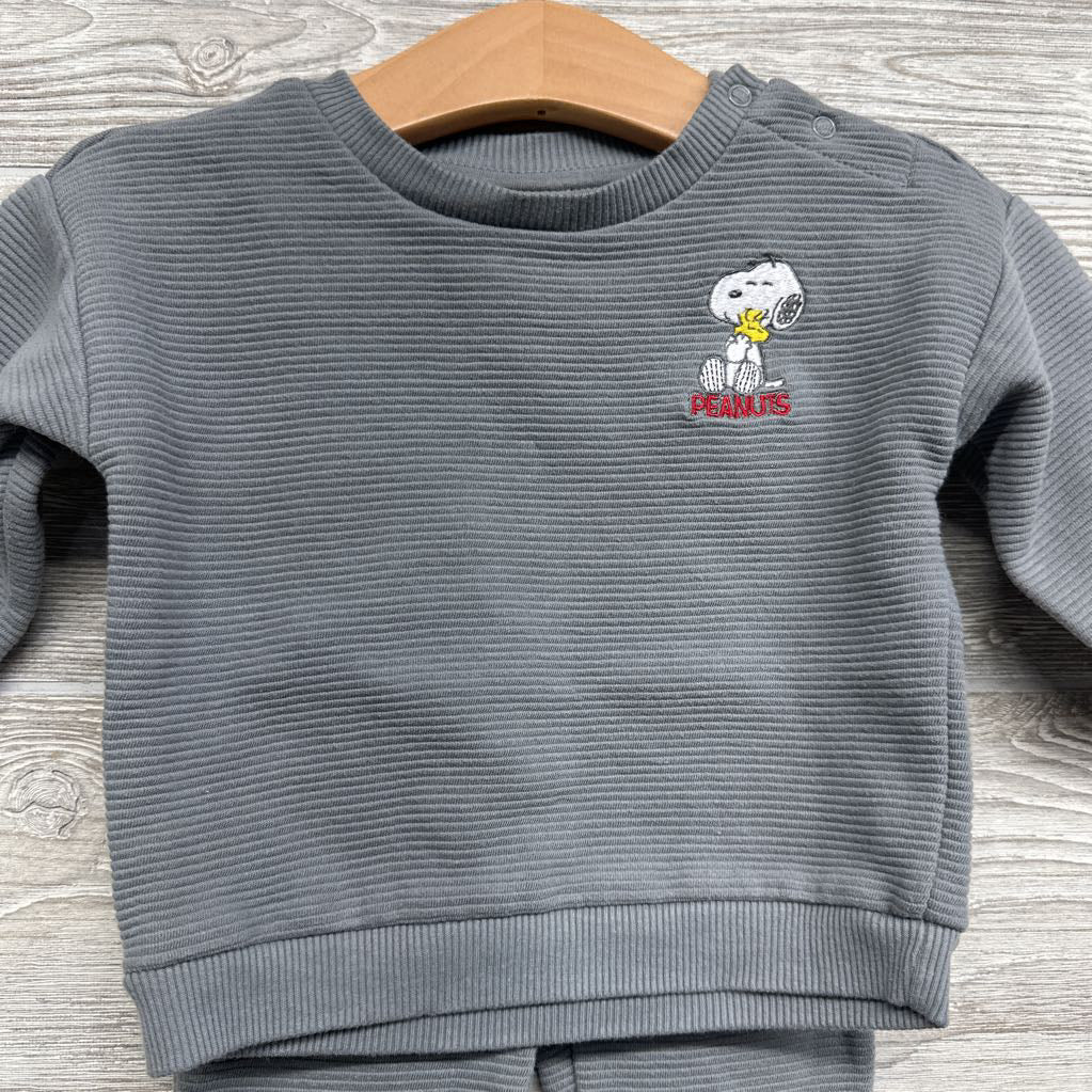 Ribbed Crewneck Snoopy Woodstock & Joggers 6-9M