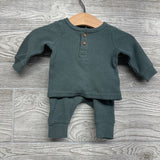 LS Waffle Knit Henley Shirt & Pants NB