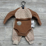 NEW LS Bodysuit Just A Boy In Love With His Mama & Quilted Joggers W/ Hat Printed 3M
