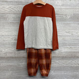 2 Pc LS PJs Colorblock Plaid 6-7