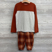 2 Pc LS PJs Colorblock Plaid 6-7