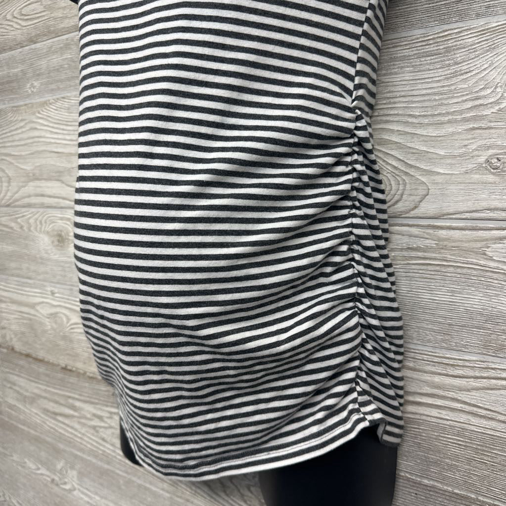 Ruched Pocket Shirt Stripes Medium