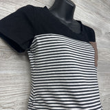 Ruched Pocket Shirt Stripes Medium
