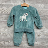 Plush Crewneck Unicorn & Joggers 18M