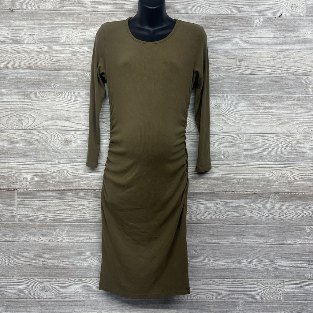 Ribbed LS Midi Dress Medium