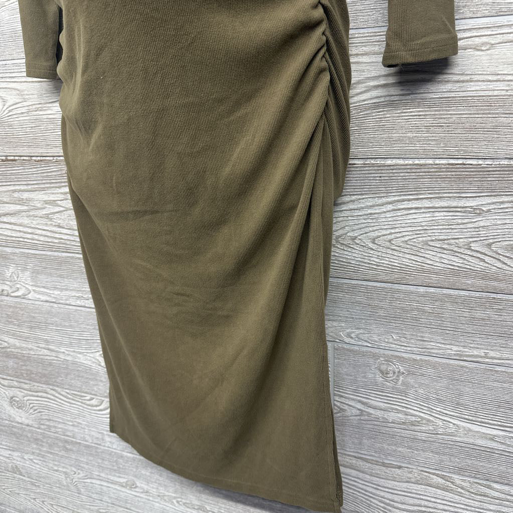 Ribbed LS Midi Dress Medium