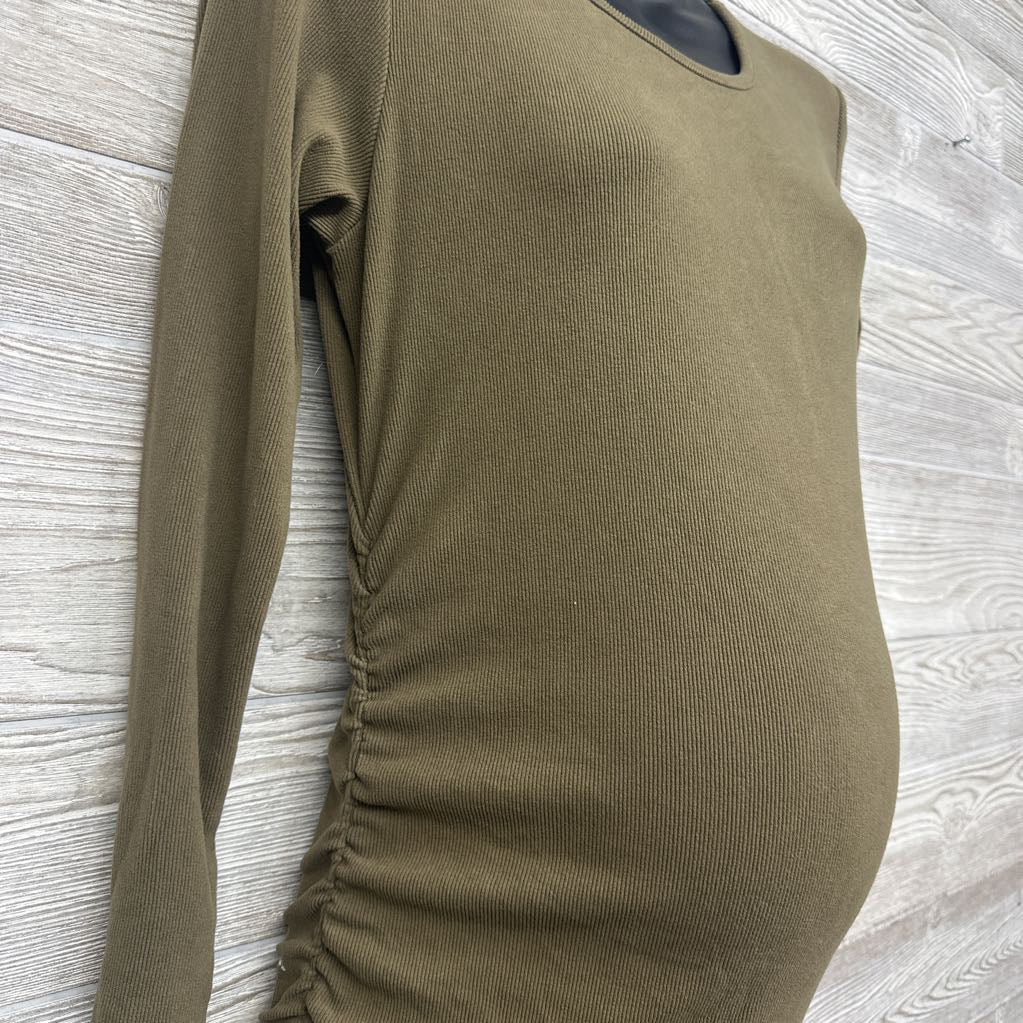 Ribbed LS Midi Dress Medium