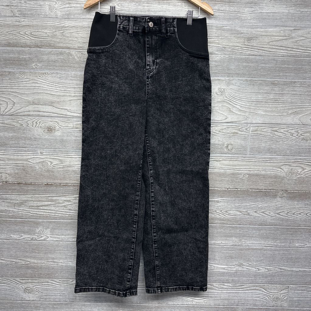 Side Panel Straight Acid Washed Jeans Small