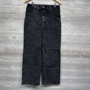 Side Panel Straight Acid Washed Jeans Small