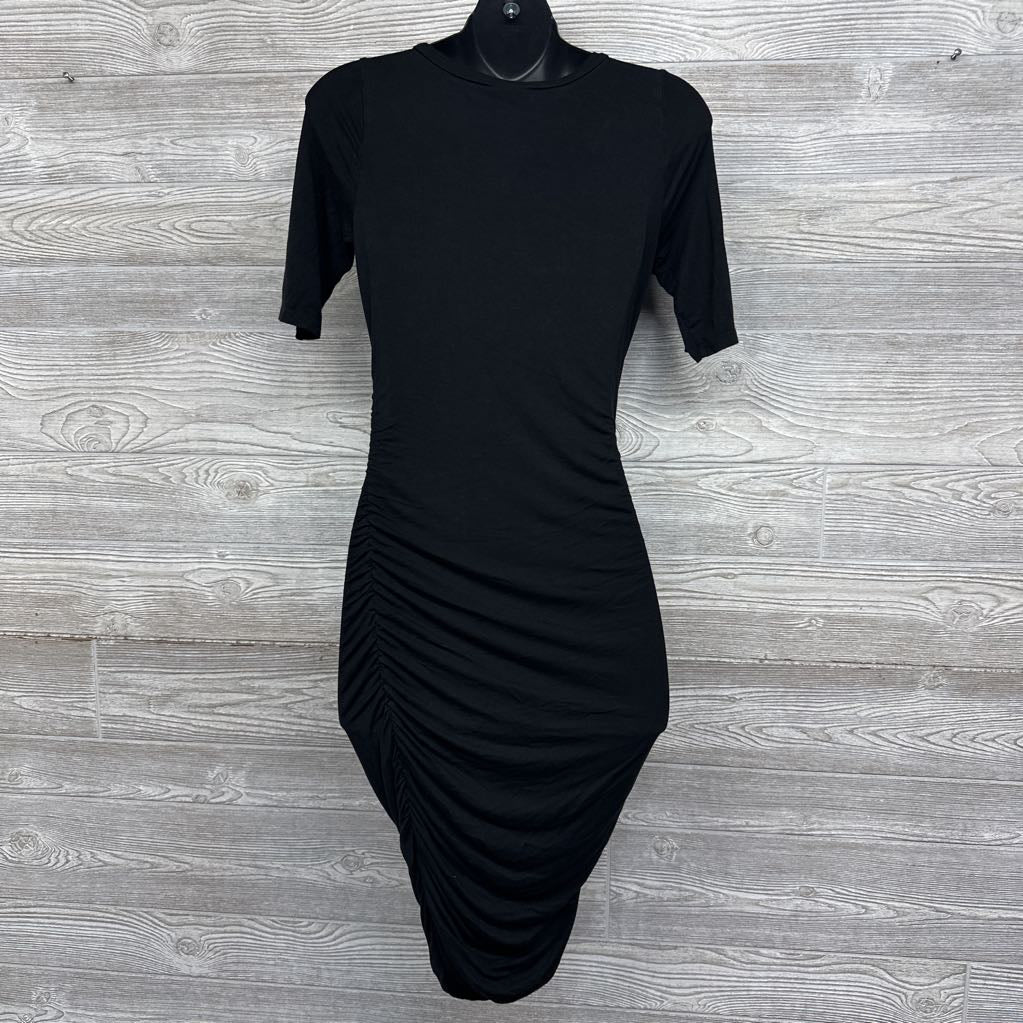 Rouched Bodycon Dress Solid Small