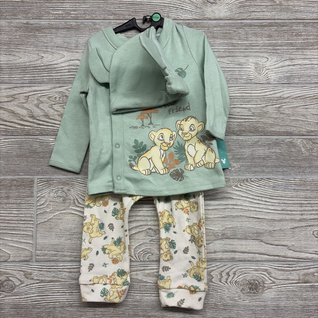 NEW LS Side Snap Shirt Welcome Little Friend & Harem Pants Simbas W/ Hat 6-9M