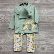 NEW LS Side Snap Shirt Welcome Little Friend & Harem Pants Simbas W/ Hat 6-9M