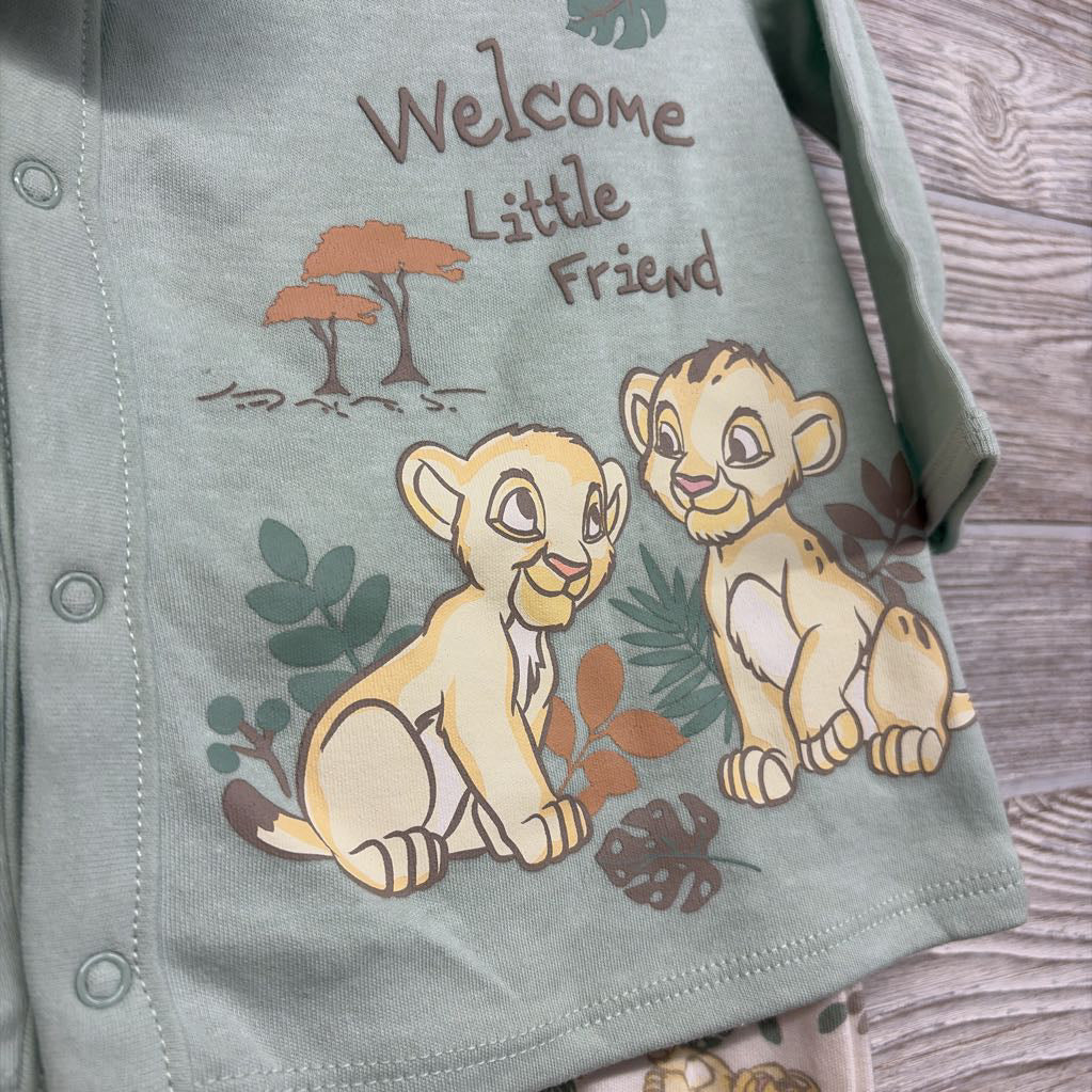 NEW LS Side Snap Shirt Welcome Little Friend & Harem Pants Simbas W/ Hat 6-9M