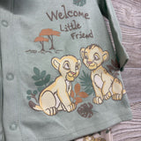 NEW LS Side Snap Shirt Welcome Little Friend & Harem Pants Simbas W/ Hat 6-9M