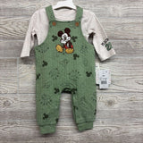 NEW LS Bodysuit & Quilted Overalls Mickey Mouse 3-6M