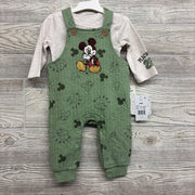 NEW LS Bodysuit & Quilted Overalls Mickey Mouse 3-6M