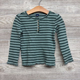 LS Waffle Knit Henley Shirt Stripes 5T